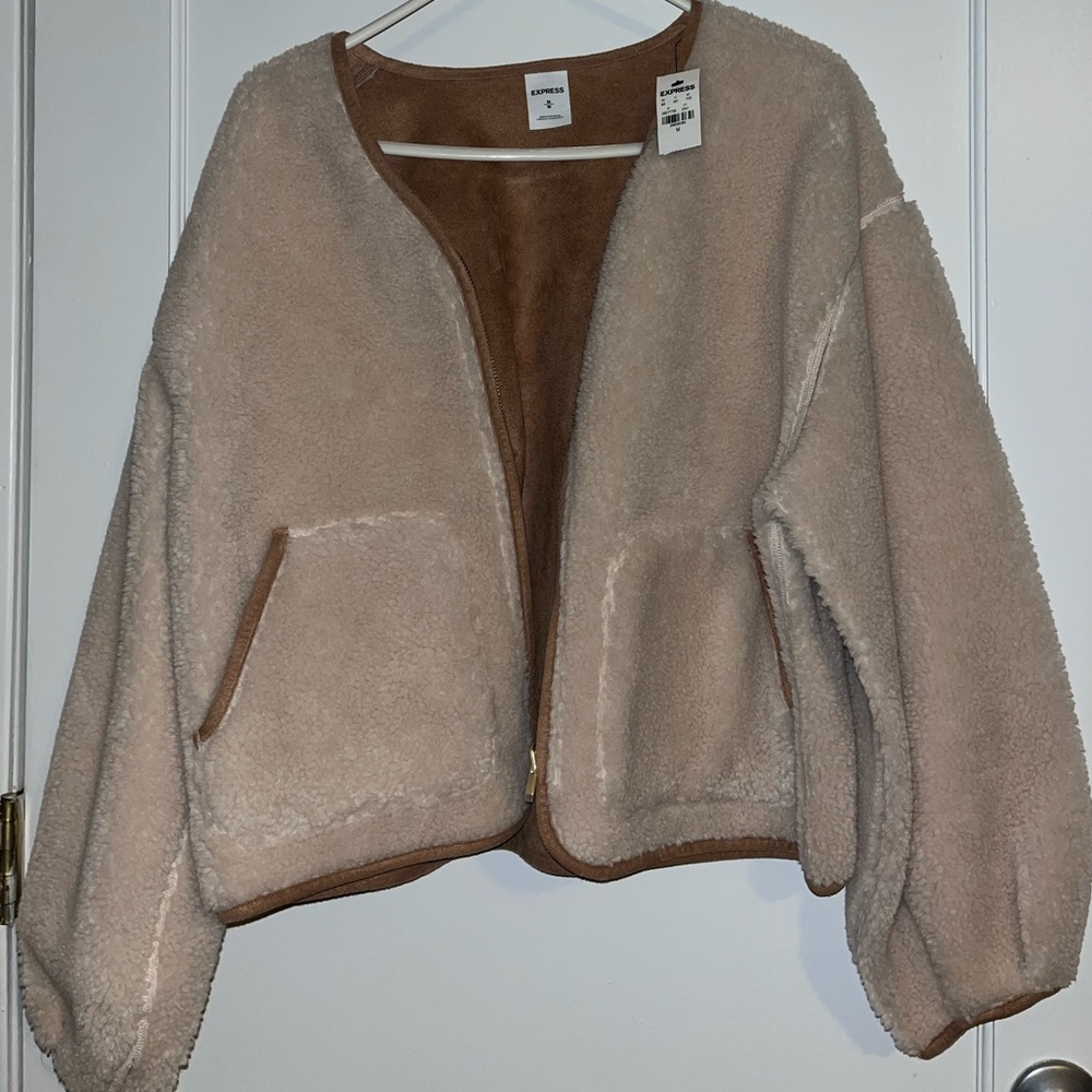 NWT Express Sherpa Full Zip Jacket
